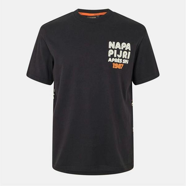 Napapijri Mens Fiemme Crew Neck Oversized T-Shirt - Black - 