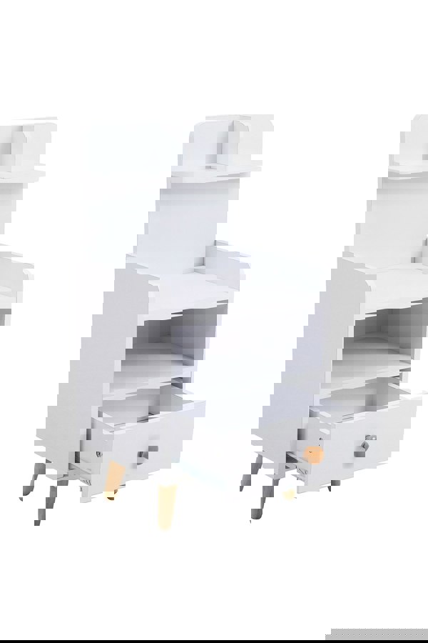 Living and Home One Drawer Wooden Bedside Table With Wooden Legs