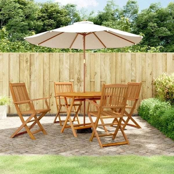Berkfield 5 Pieces Garden Dining Set Solid Wood Acacia