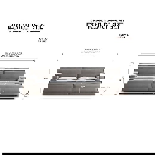 Fanny Two Seater, Three Seater, Four Seater Sofa, Suede, Grey-Rit Concept-Rit Concept
