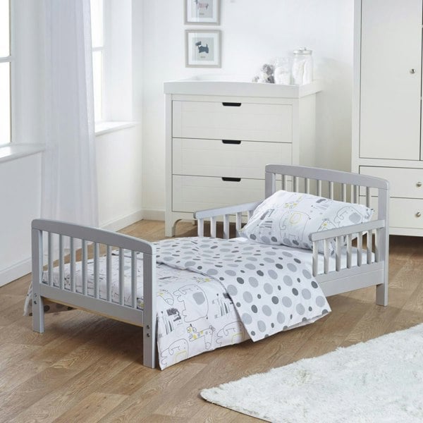 Kinder Valley 7 Pcs Safari Friends Sydney Toddler Bed Grey Bundle with Pocket Sprung Mattress