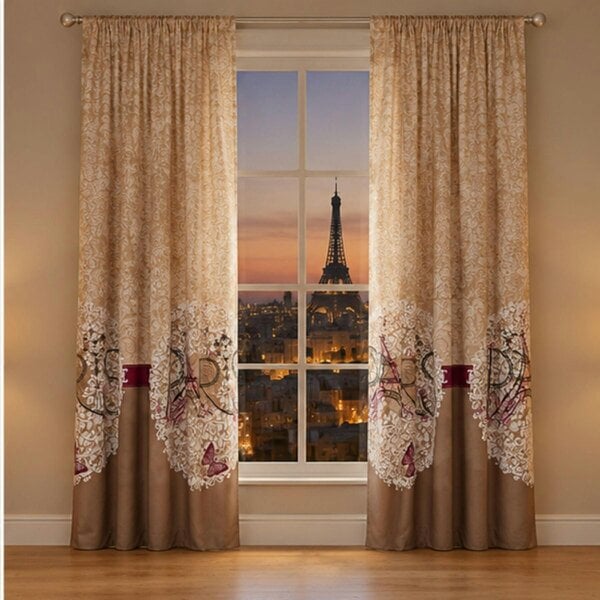 Smart Living Oooh La La Curtain - Natural - 66"x72"