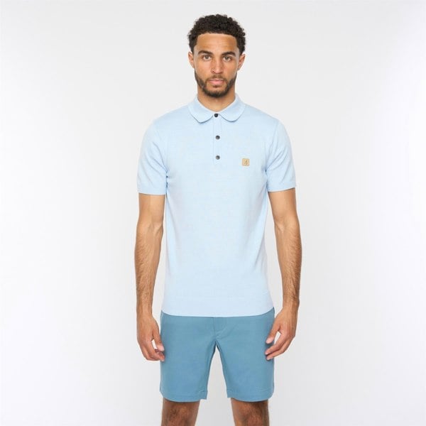 Gabicci V54GK04 Mens Jackson Short Sleeve Plain Knitted Polo Gabicci Vintage - AZURE