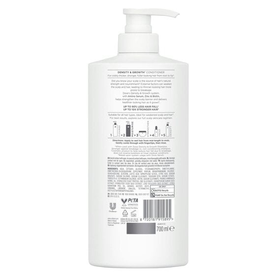 Dove Scalp + Hair Therapy Conditioner 6x700ml, Density & Growth - Zinc & Biotin