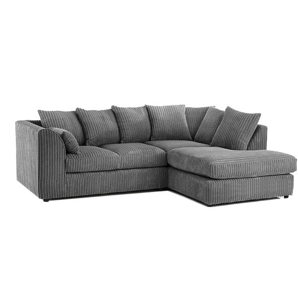 Furnishings For Less Luxor Cord Fabric 4 Seater Corner Sofa Scatter Back