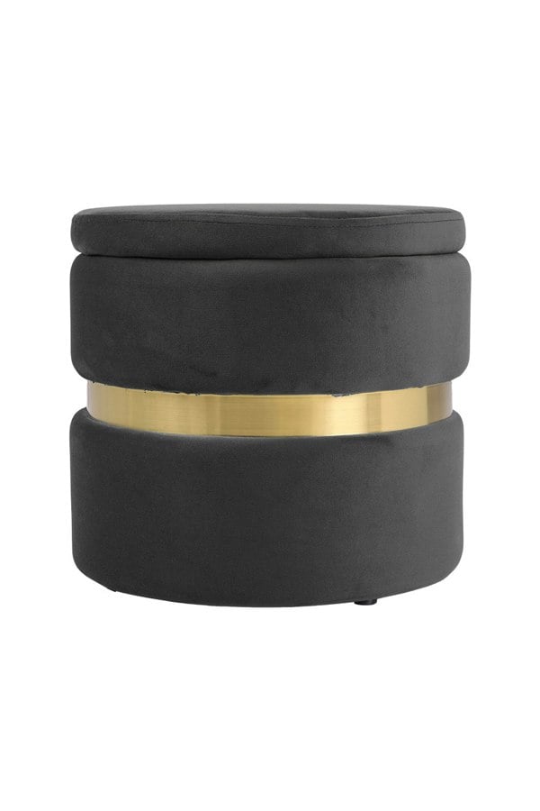 Living and Home Cylindrical Upholstered Storage Ottoman Foot Rest