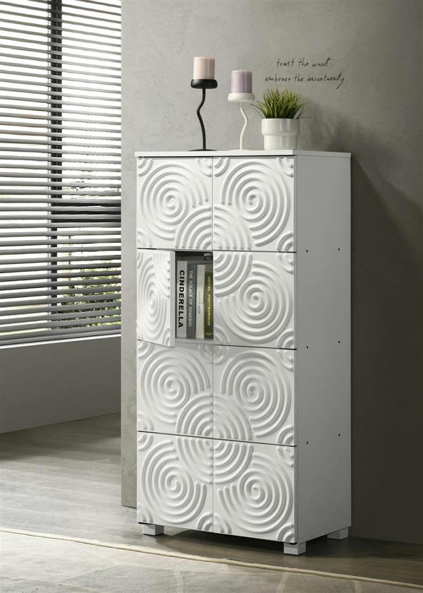 Modern 8 Door Storage Cabinet Swirl Pattern
