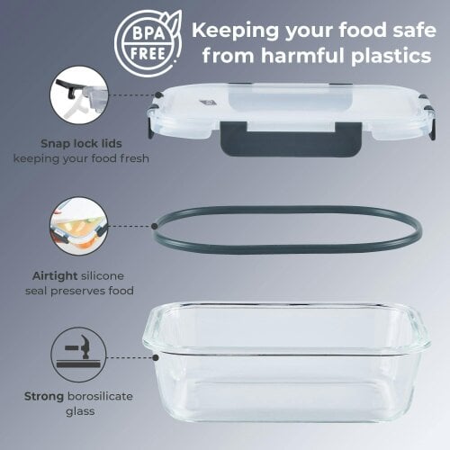Neo 10 Glass Containers & 10 Lids Food Storage Set - 10 Piece