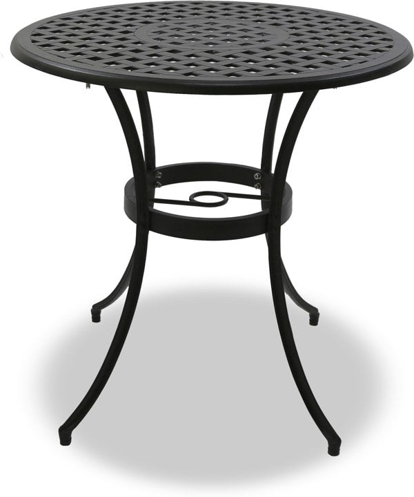 Centurion Supports PREGO Garden and Patio Table and 2 Large Chairs with Armrests Cast Aluminium Bistro Set - Black