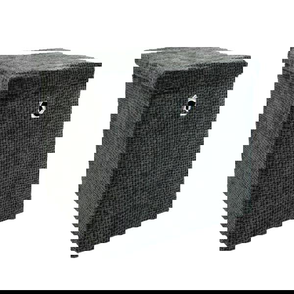 JVL Metro Foldable Fabric Storage Cube with Lid for Home Organisation, Black