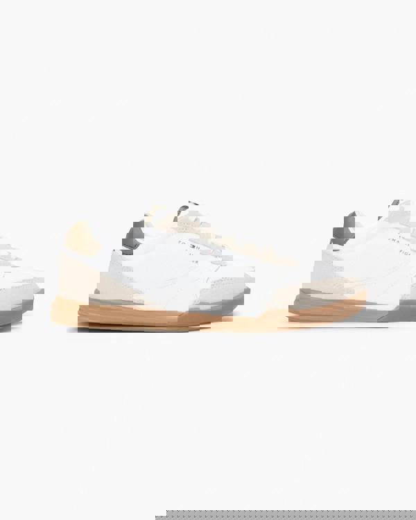 Tommy Hilfiger Lopro Leather Mix Mens Trainers - Classic Beige