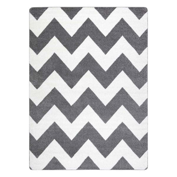 RugsX Sketch Rug - Grey & White Zig Zags