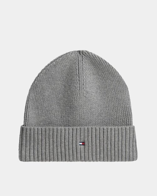 Tommy Hilfiger TH Flag Mens Pima Cotton Beanie - Medium Grey Heather