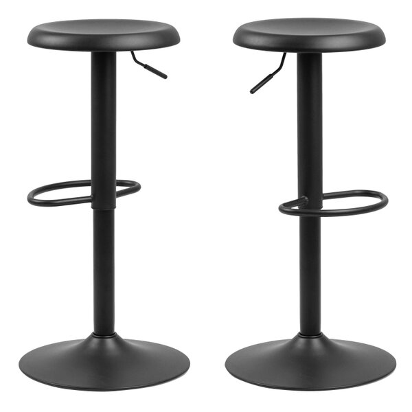 Wyld Haus Set of 2 Cloverstone Black Swivel Bar Stools