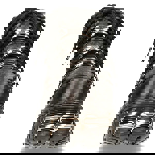 New Rock M106-s1 - New Rock Tower Unisex Metallic Black Natural Leather Biker Gothic Boots