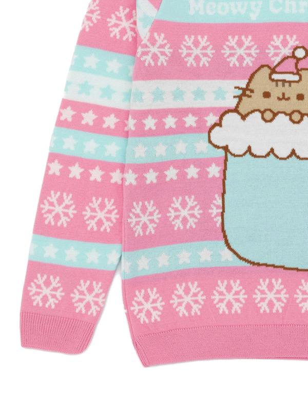 Pusheen Girls Pink Christmas Stocking Christmas Jumper