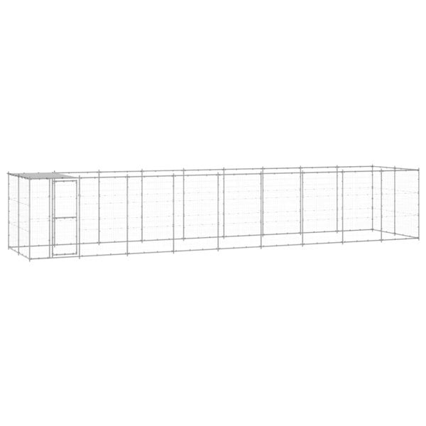 Berkfield Outdoor Dog Kennel Galvanised Steel with Roof 21.78 m2