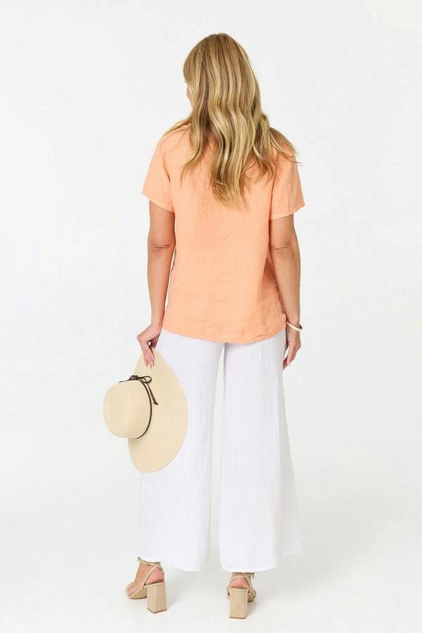 Pink | Lace Trim Relaxed Short Sleeve Top