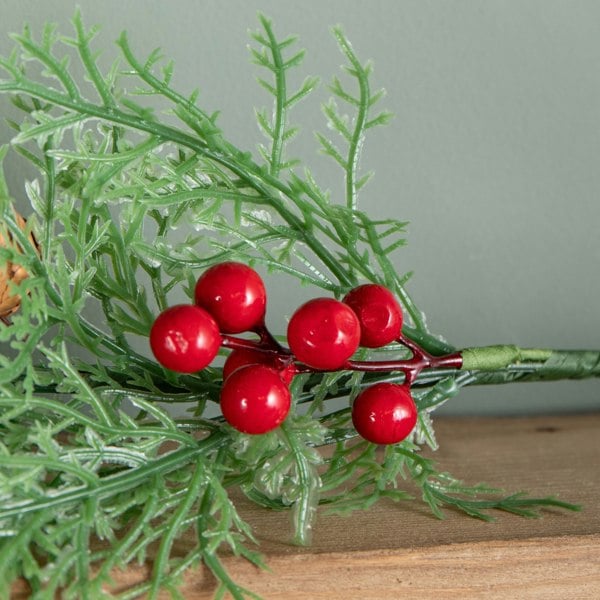 Samuel Alexander 1.50m Pine and Red Berry Christmas Garland with Pinecones