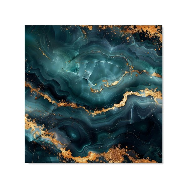 Warren Reed - Designer Blue, Gold Marble Effect Kitchen Splashback