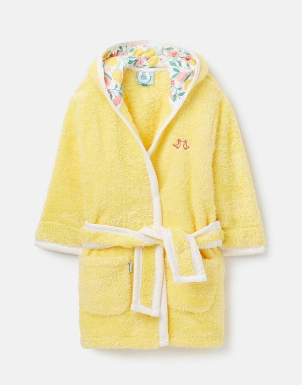 Luca and Rosa Lemon Grove Yellow Girls Fleece Dressing Gown