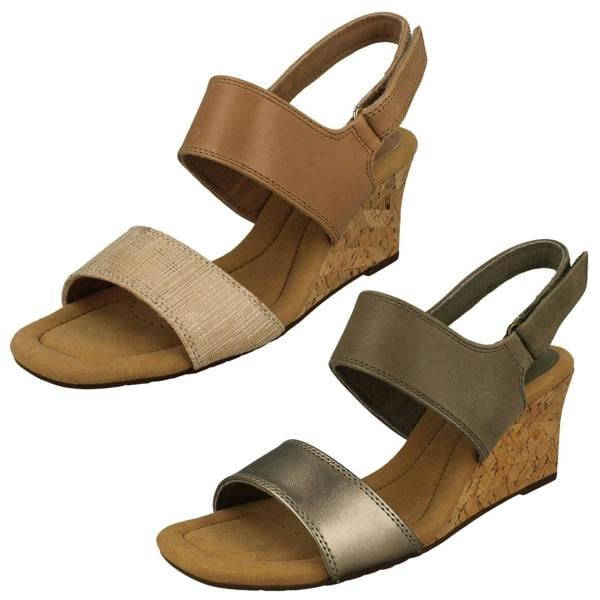 Clarks Ladies Clarks Wedge Heeled Strappy Sandals Kyarra Faye
