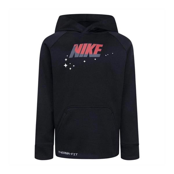 Nike Childrens/Kids Thermafit Graphic Print Pullover Hoodie - Black - 