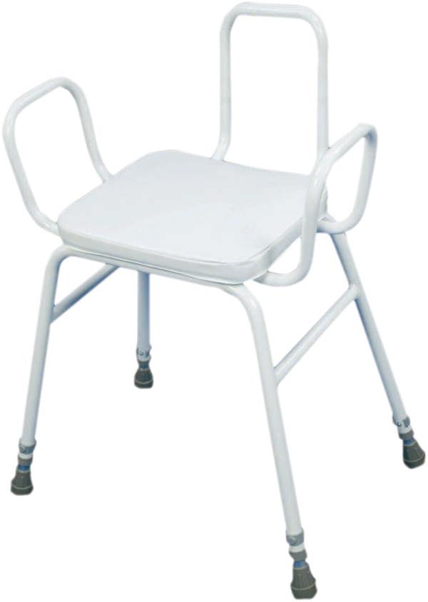 Aidapt Malling Perching Stool with arms and metal back White