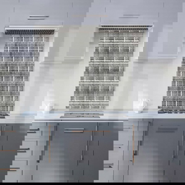 Warren Reed - Designer Monochrome Textured Checked Pattern Kitchen Splashback