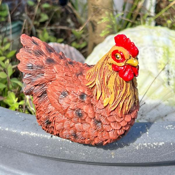Farmwood Pair of Pot Topping Chicken Garden Ornaments