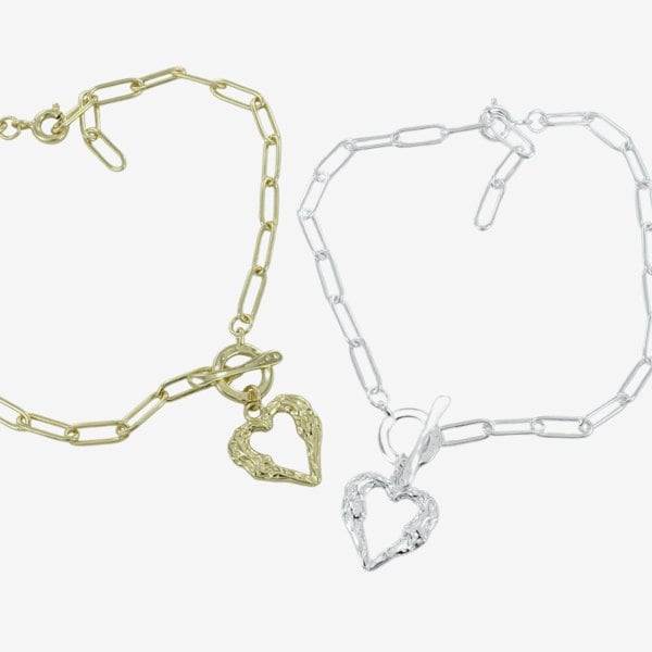 J'adore Sterling Silver Heart Bracelet - Reeves & Reeves