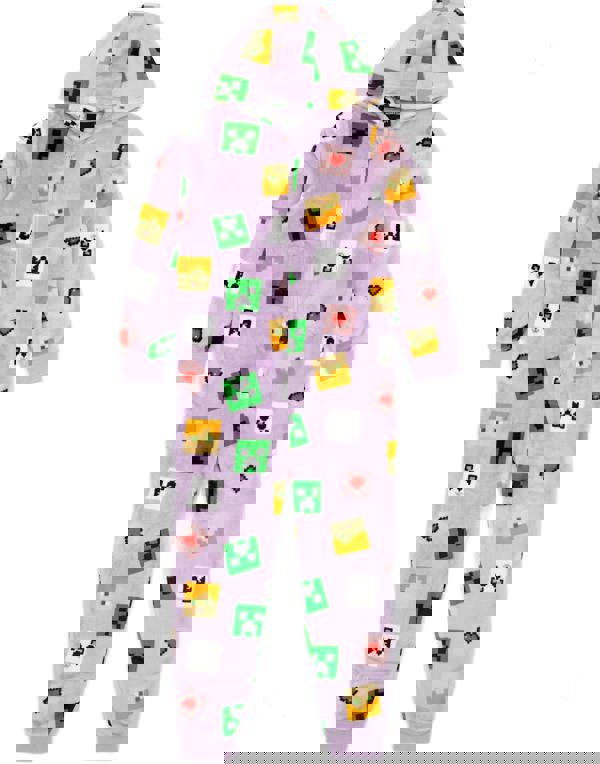 Minecraft Girls Purple Multi-Character All-Over Print Onesie