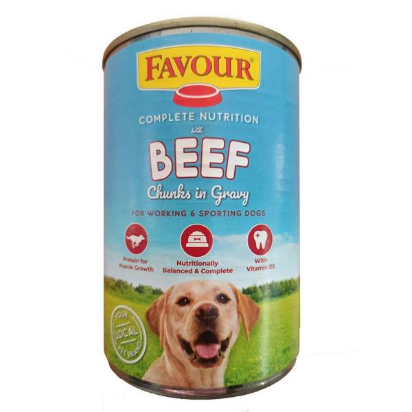 Favour Dog Food with Beef Chunks in Gravy