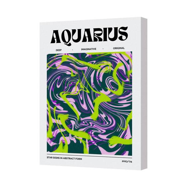 Benjamin Tate Design Aquarius Abstract Canvas Art Print With Gallery Deep Wood Frame UK Handmade
