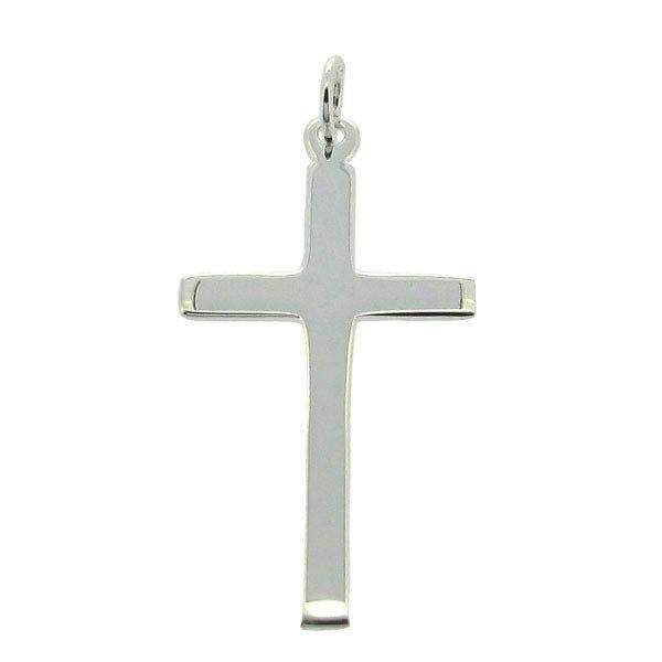 Christopher James of London Sterling Silver Flat Cross Pendant With Optional Chain