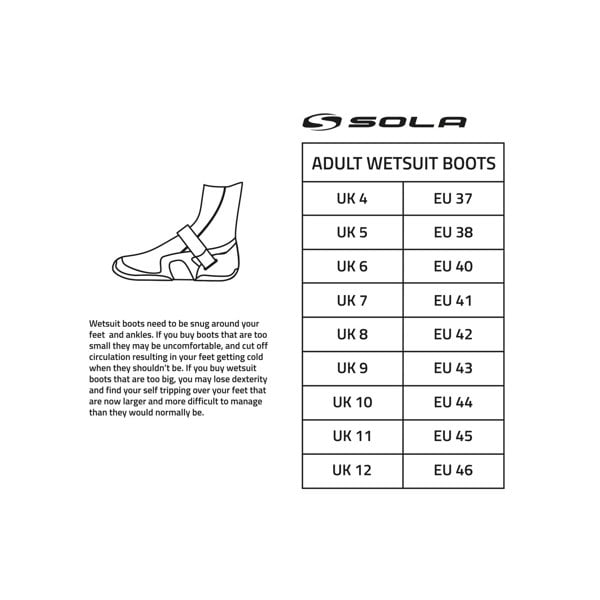 Sola Adults 5mm Zip Boots
