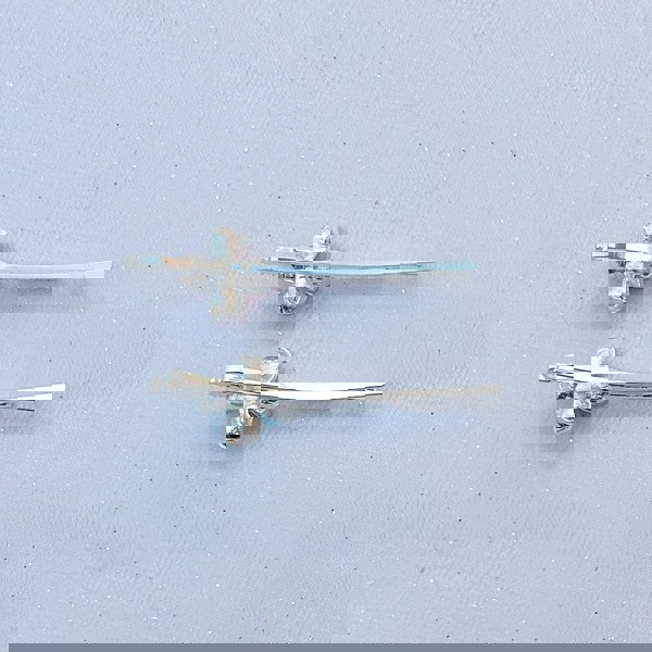 Flower Hair Grips Flower Hair Slides Pink Sparkly Hair Grips back