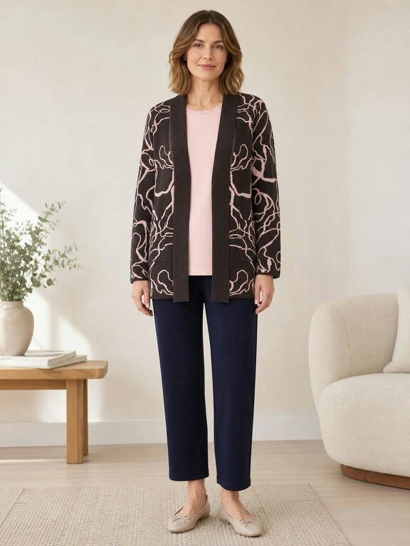 TIGI Squiggle Jacquard Cardigan