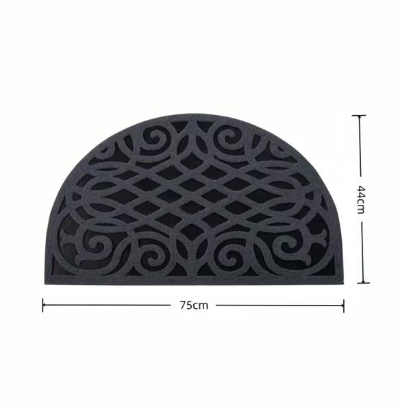 Nicoman Victorian Style Eco Halfmoon Indoor and Outdoor Doormat - Grey