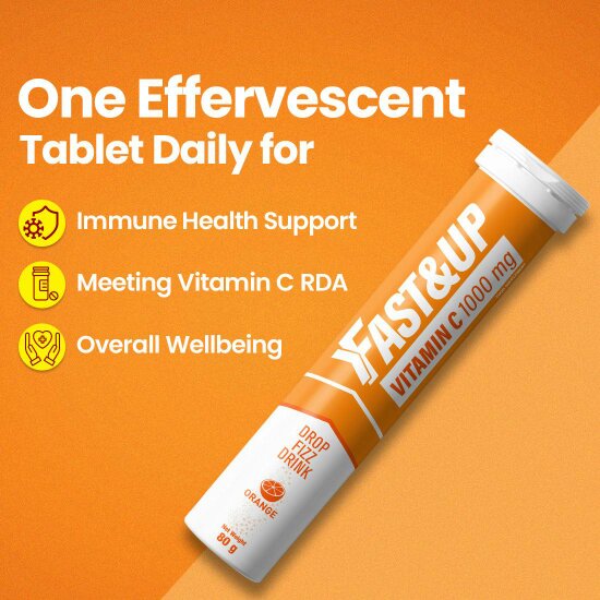 Vitamin C  1000mg Tablets - Immunity & Antioxidant Support | Orange, Pack of 4