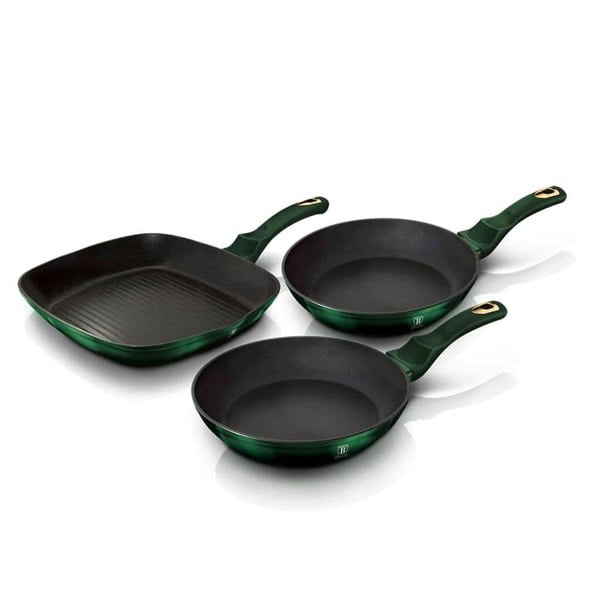Berlinger Haus 3 Piece Frying Pan Set BH6167 Emerald Collection