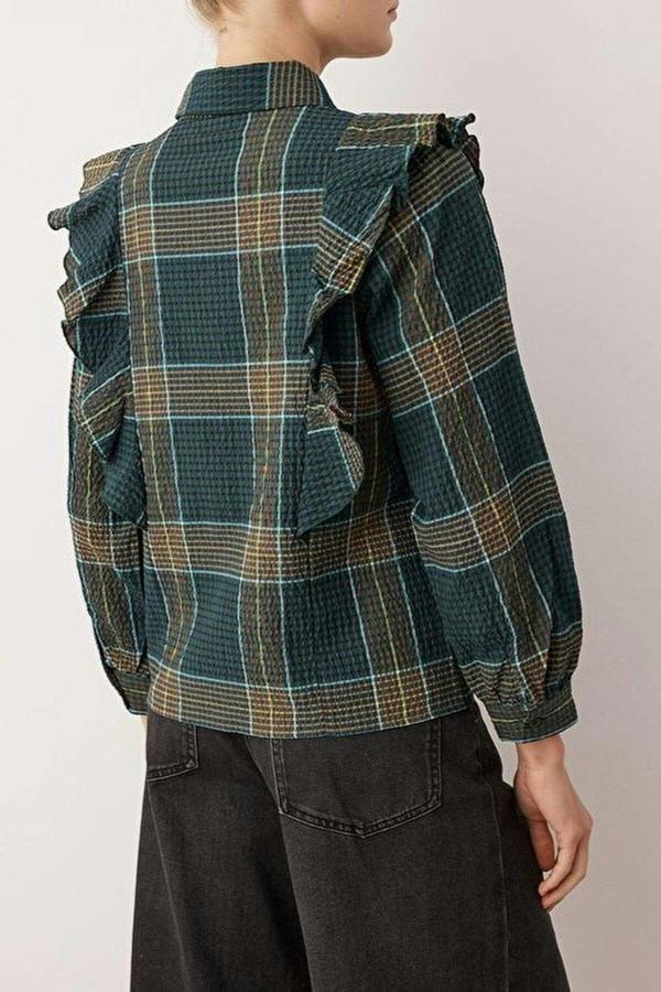 WOVCOR Textured Shirt with Ruffle Details