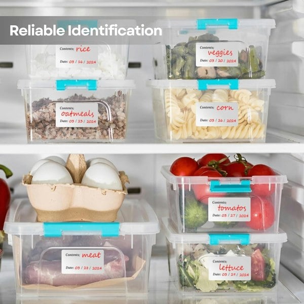 Drawlish Freezer Labels Stickers - 300 White Sticky Labels (6x3 cm)