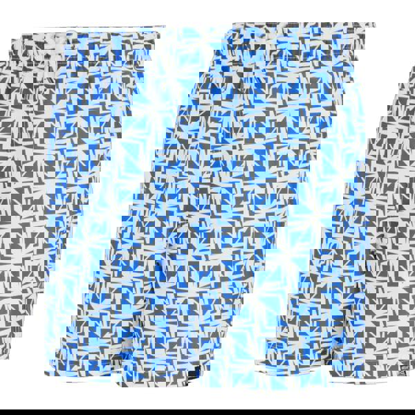 Regatta Mens Loras Geometric Swim Shorts - White/Sonic Blue - 