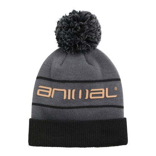 Animal Dylan Pom Pom Recycled Skiing Beanie - Charcoal - Charcoal - One Size