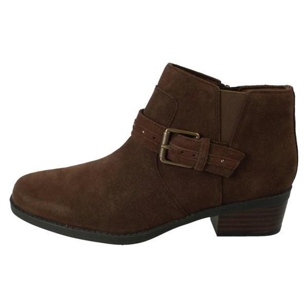 Clarks Ladies Clarks Block Heel Ankle Boots Danyelle Wish
