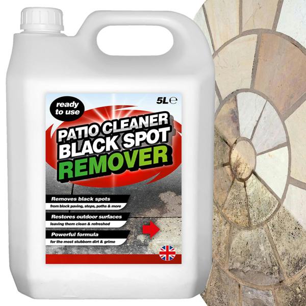 1 x 5L Black Spot Remover & Eliminator Ideal For Patios & Block Paving Powers Through Stubborn Dirt & Grime