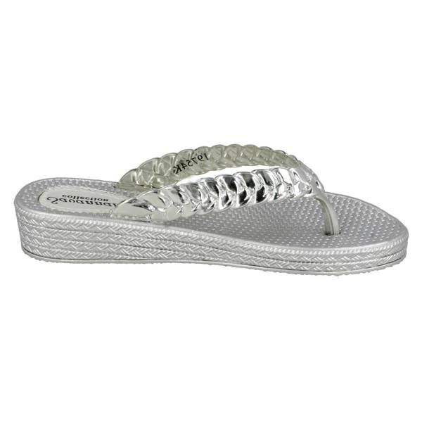 Savannah Ladies Savannah Mid Wedge Toe Post Flip Flops