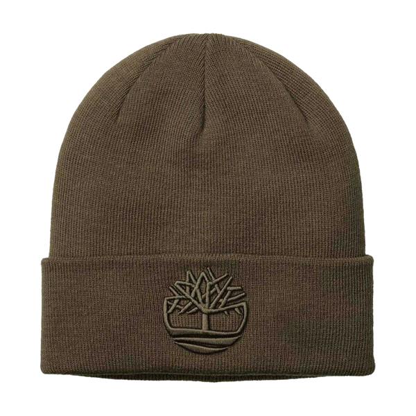 Timberland Unisex Adult Logo Ribbed Beanie - Chocolate Brown - 