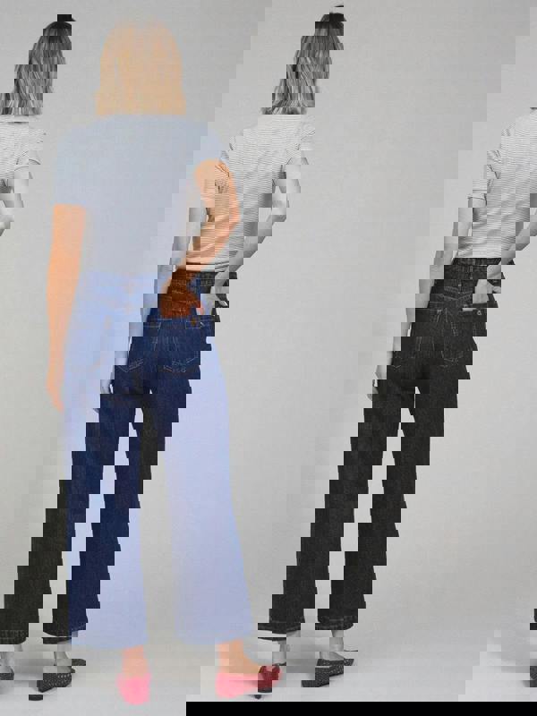 Kite Womens Organic Wareham Wide Leg Ankle Grazer Jeans Rinse Wash